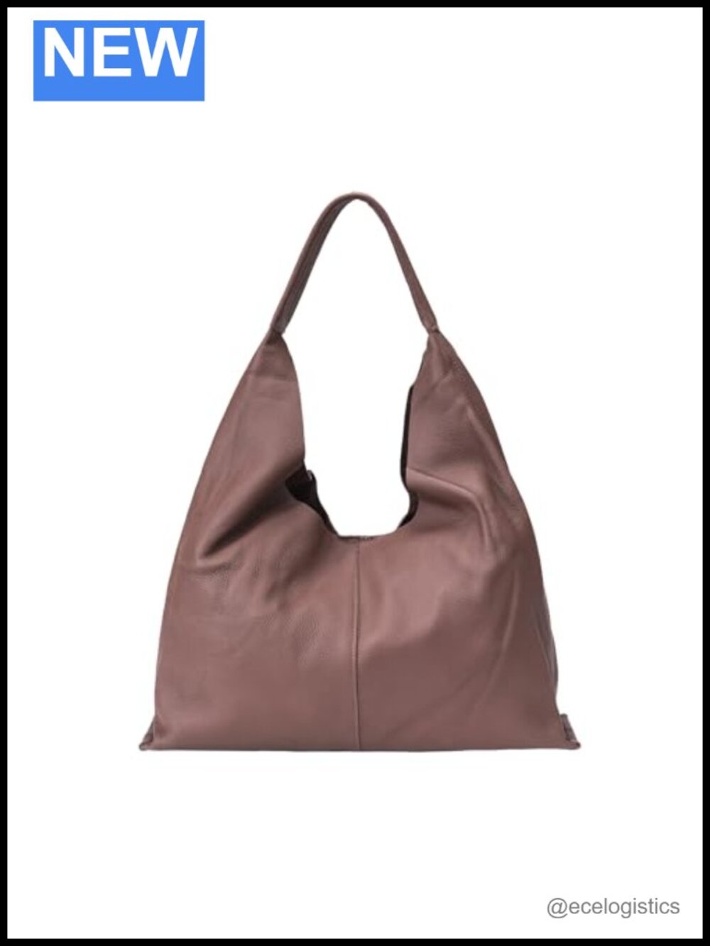 Real Calf Leather Slouchy Hobo Bag for Women with Removable Pouch, Shoulder